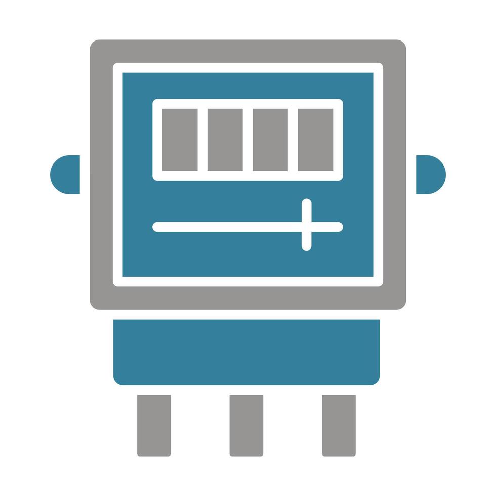 elektrische meter glyph twee kleuren icoon vector