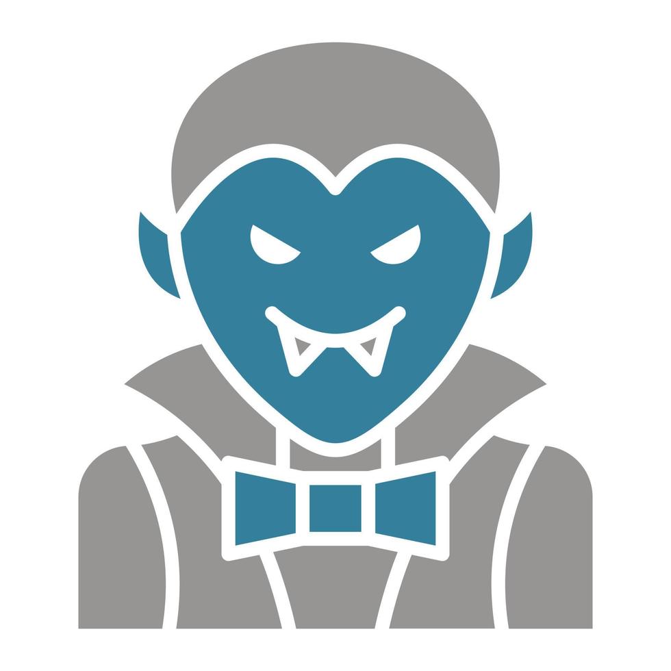 dracula glyph twee kleuren icoon vector