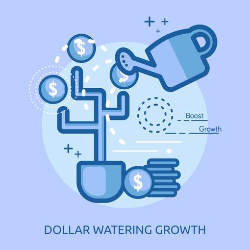 Euro Watering Growth Conceptuele afbeelding ontwerp vector