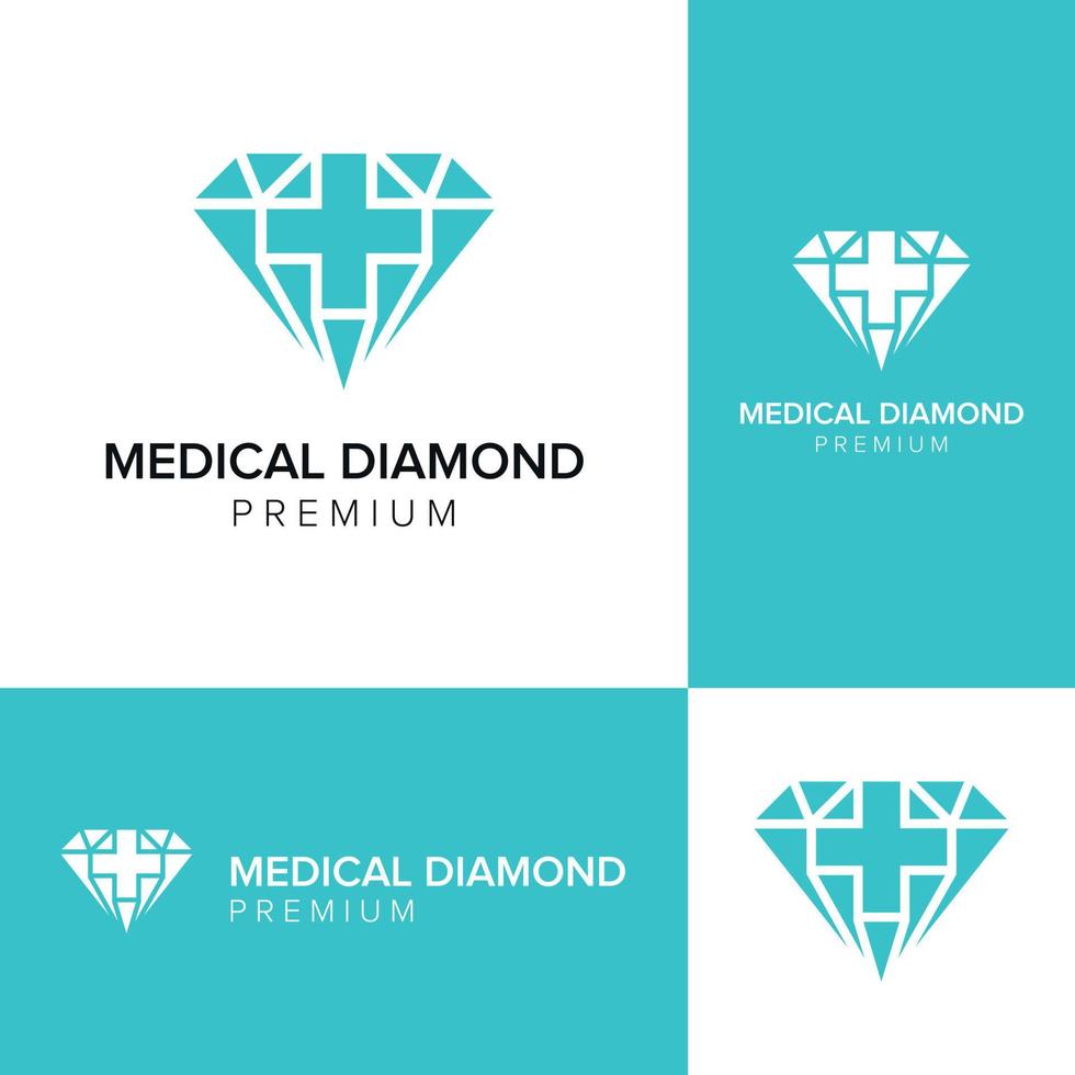 medische diamant logo pictogram vector sjabloon