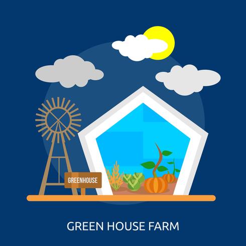 Green House Farm Conceptueel illustratieontwerp vector