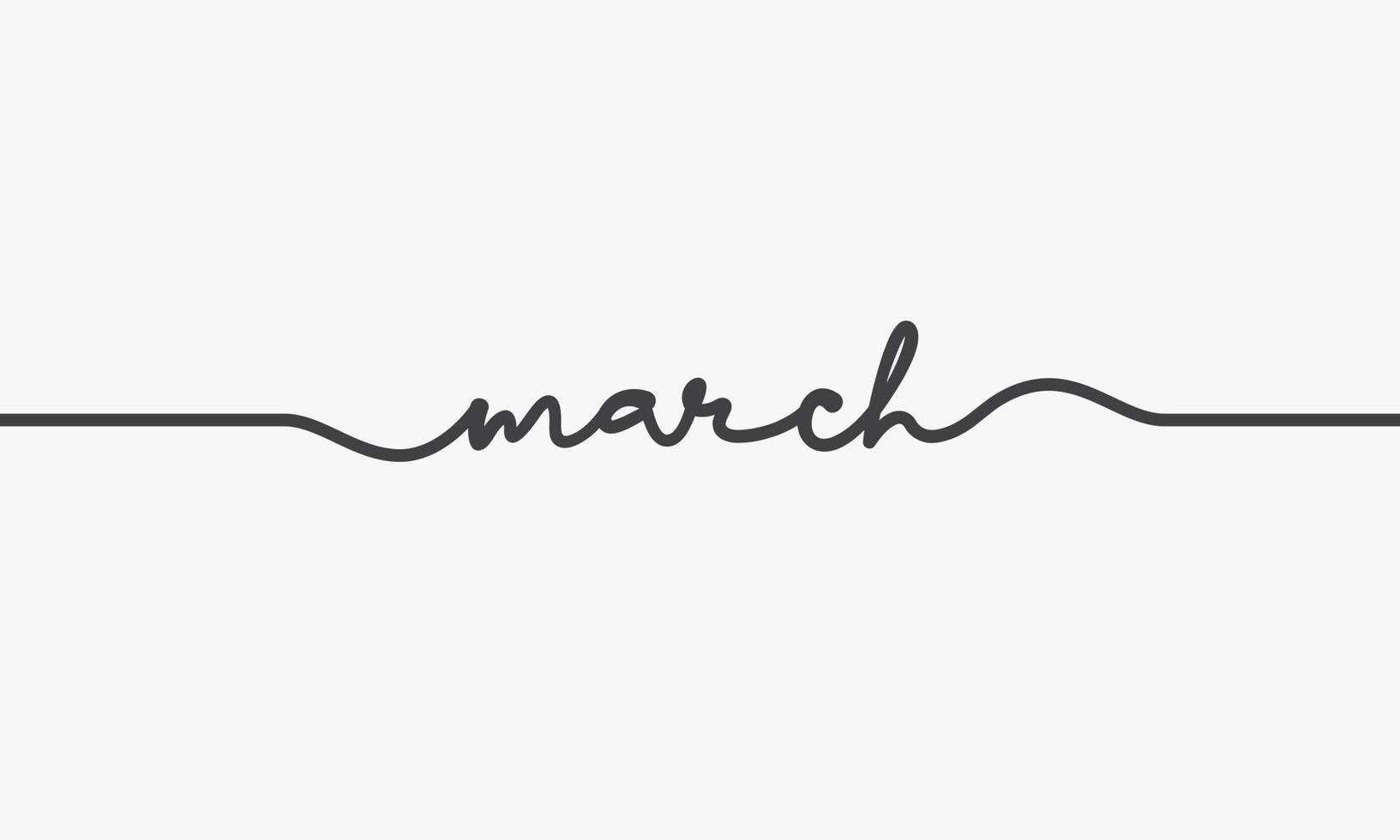 maart maand handgeschreven woord vector ontwerp op witte achtergrond.