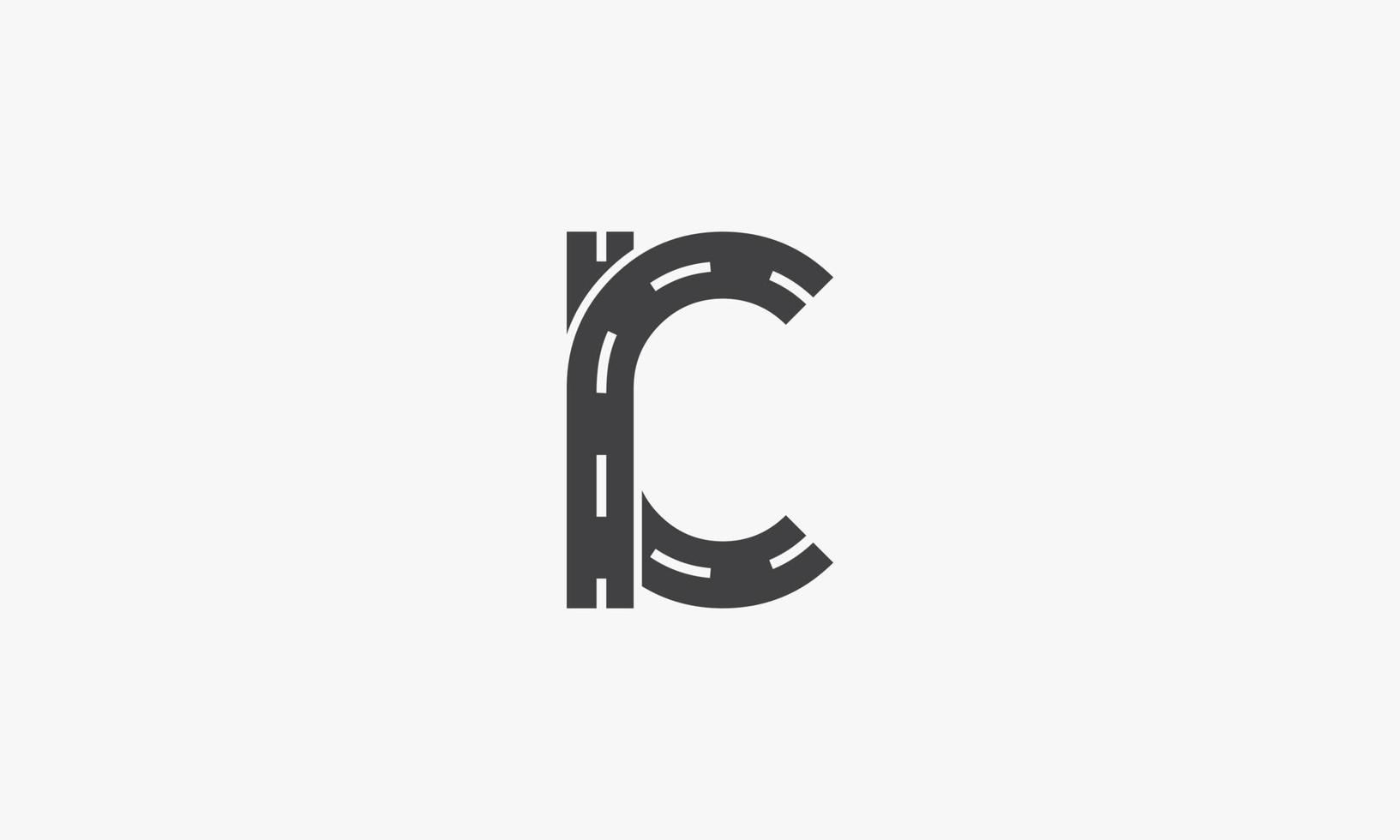 c of rc brief logo weg strret concept geïsoleerd op een witte achtergrond. vector