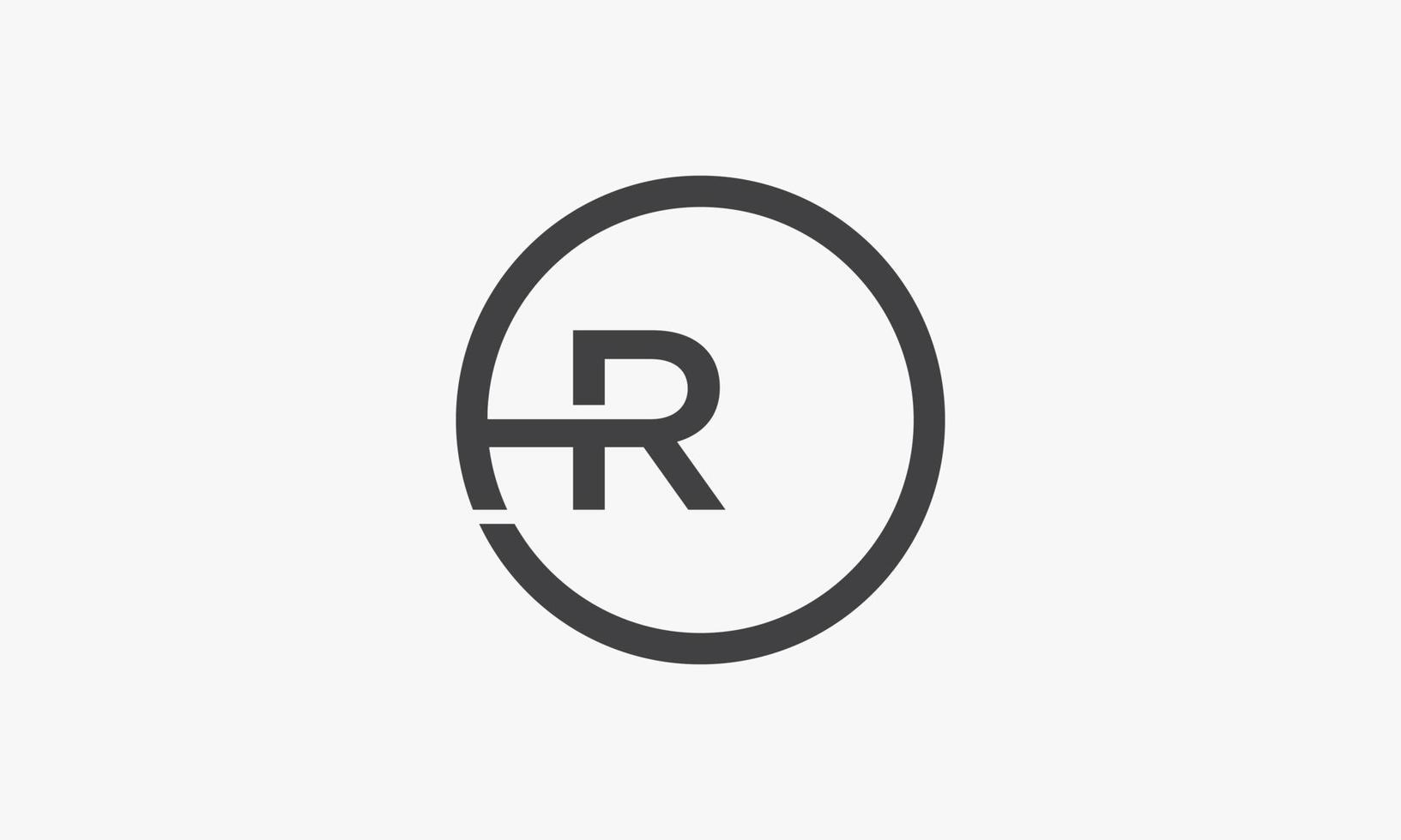 cirkel brief hr logo geïsoleerd op een witte achtergrond. vector