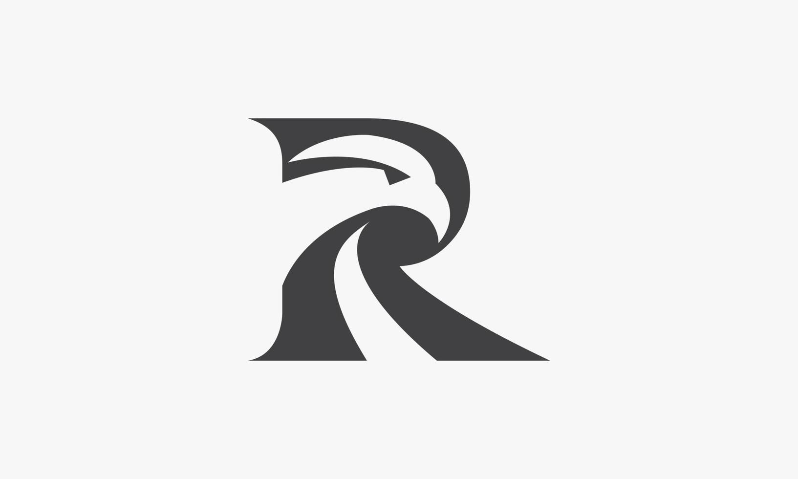 r logo eagle hoofd logo concept geïsoleerd op een witte achtergrond. vector