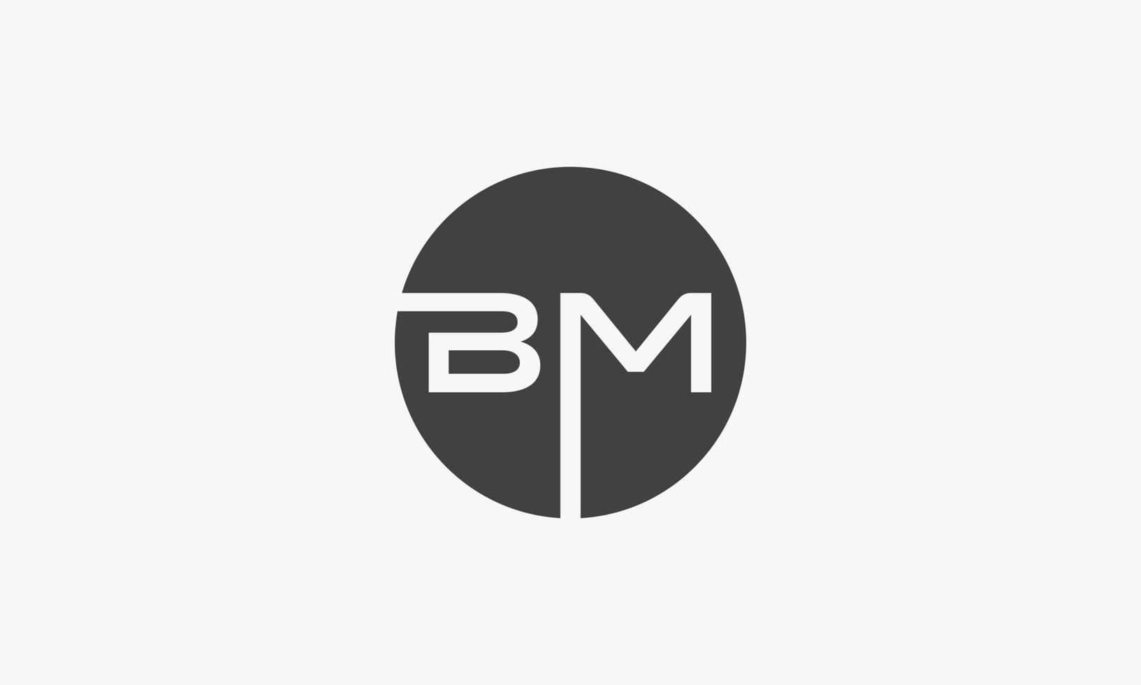 Bm cirkel brief logo geïsoleerd op een witte achtergrond. vector