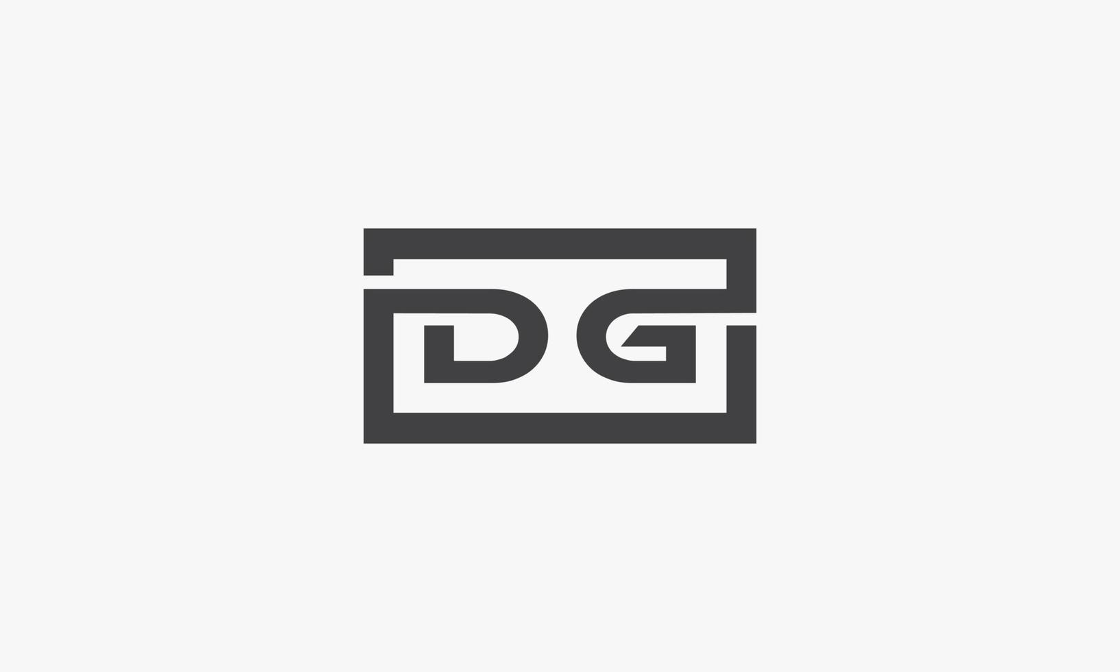 DG brief logo geïsoleerd op een witte achtergrond. vector