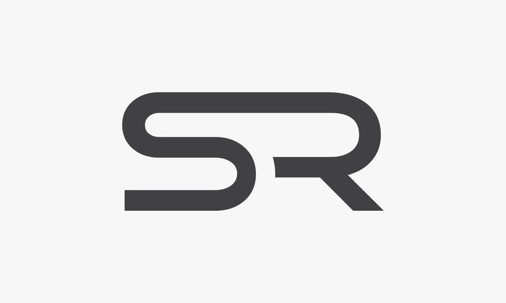 SR brief logo verbonden concept geïsoleerd op een witte achtergrond. vector
