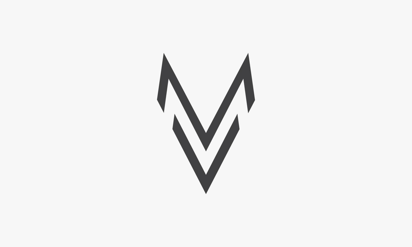 v of vm of mv brief logo concept geïsoleerd op een witte achtergrond. vector