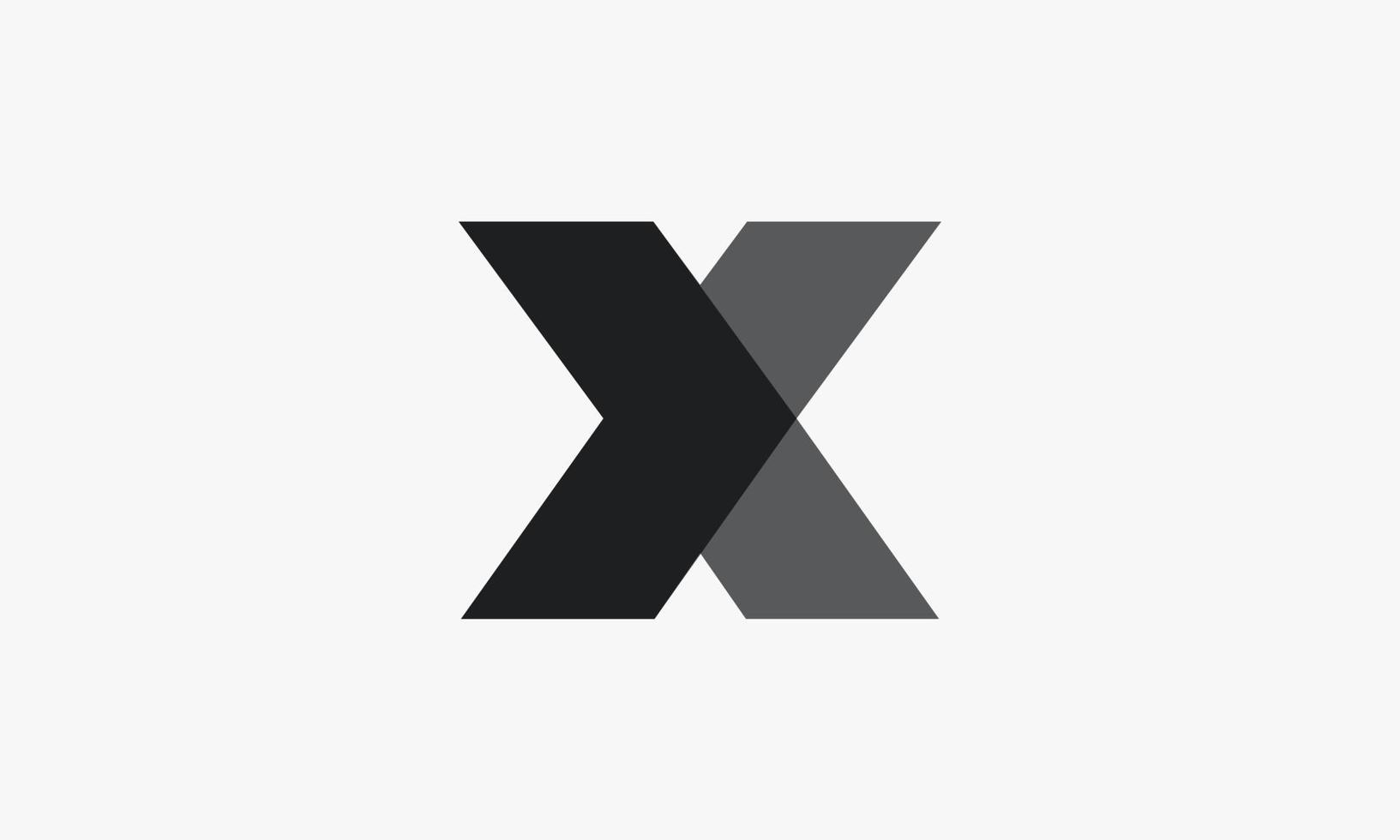 pijl letter x logo geïsoleerd op een witte achtergrond. vector