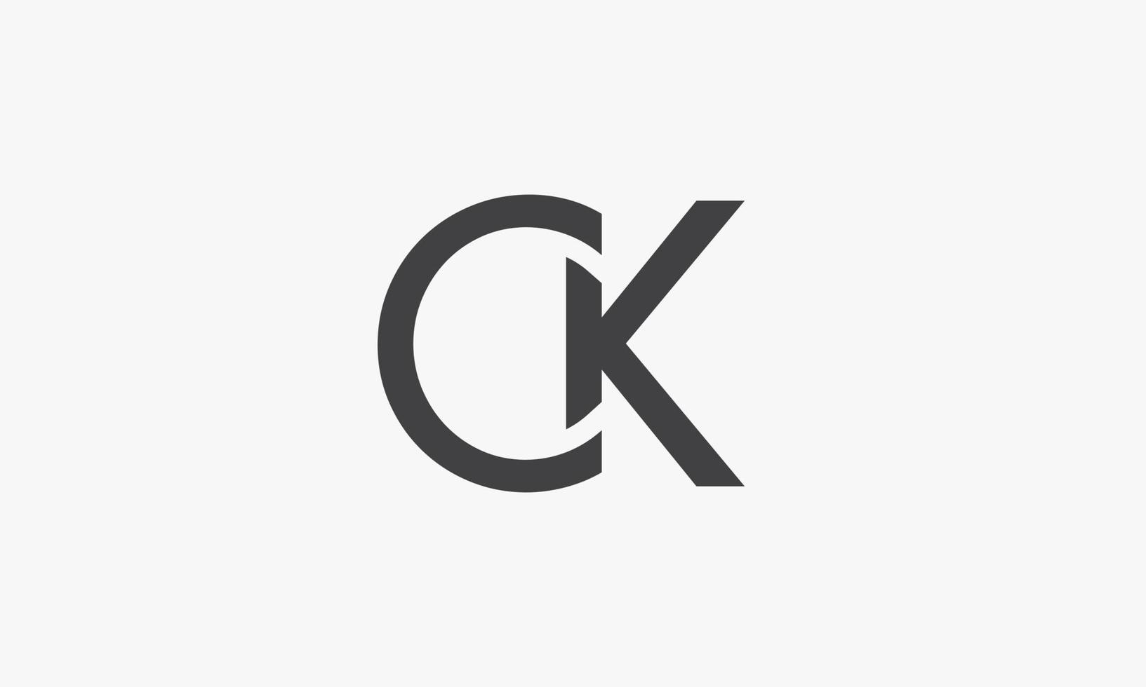 logo letter ck geïsoleerd op een witte achtergrond. vector