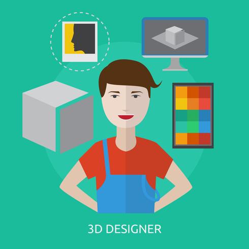 3D-ontwerper conceptuele afbeelding ontwerp vector