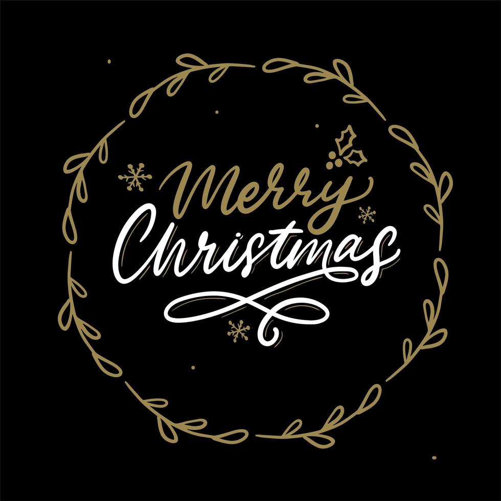 merry christmas belettering tekst vintage achtergrond met typografie vector