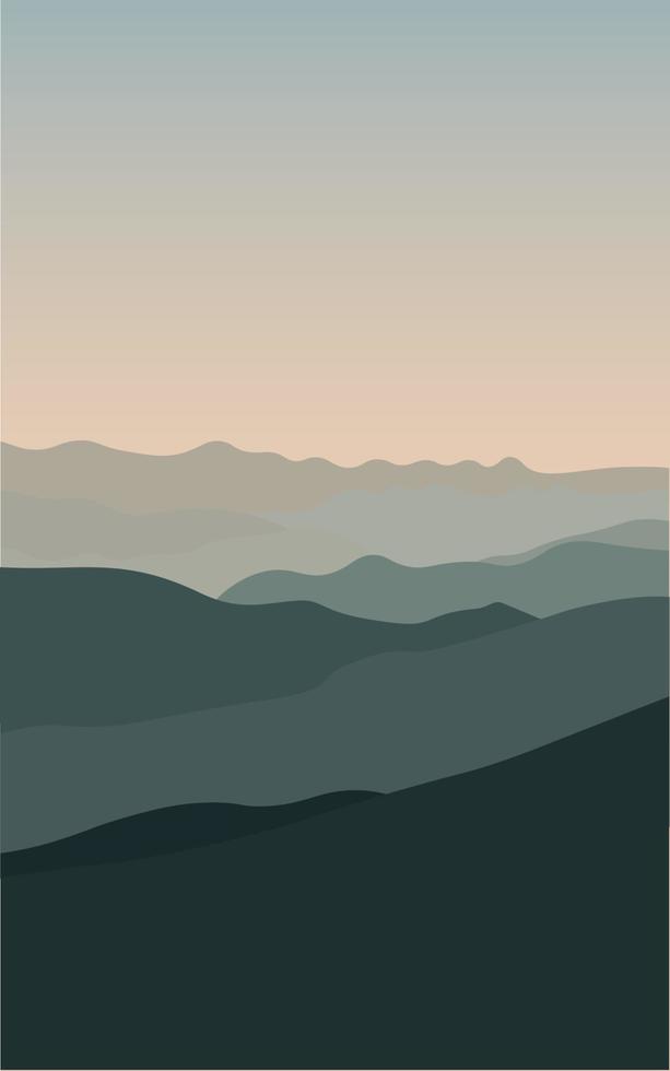 berglandschap. vector van de berg. panoramisch zicht. reizen in de bergen, rotsklimmen. vector illustratie