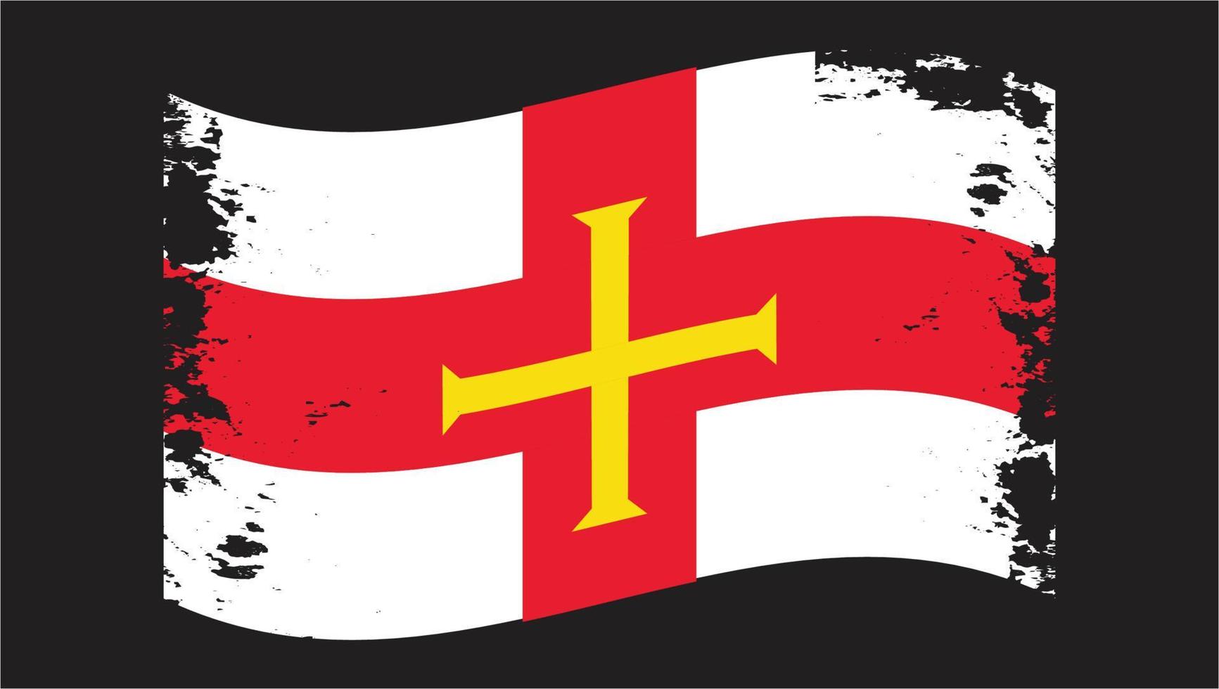 guernsey land transparante golvende vlag kwast vector