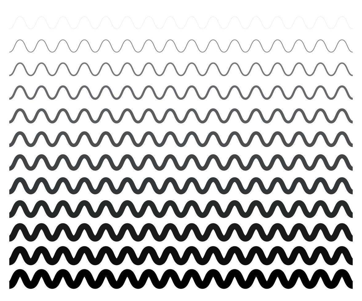 zig zag lijnen patroon. zwarte golvende lijn op een witte achtergrond. abstracte golf vectorillustratie. digitaal papier voor paginavullingen, webdesign, textielprint. vector kunst.