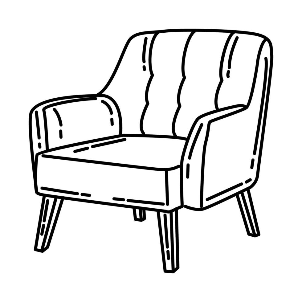 fauteuil icoon. doodle hand getrokken of schets pictogramstijl vector