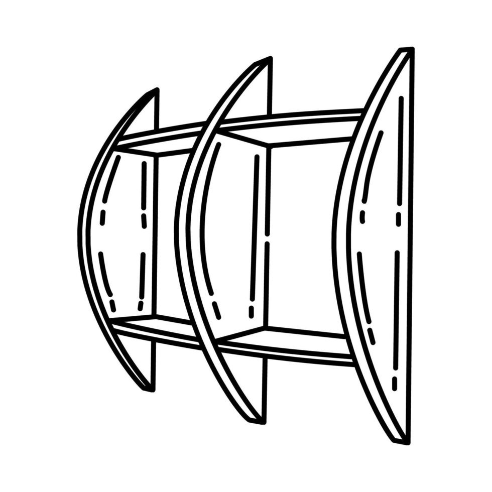 pictogram voor wandmontage kubus planken. doodle hand getrokken of schets pictogramstijl vector