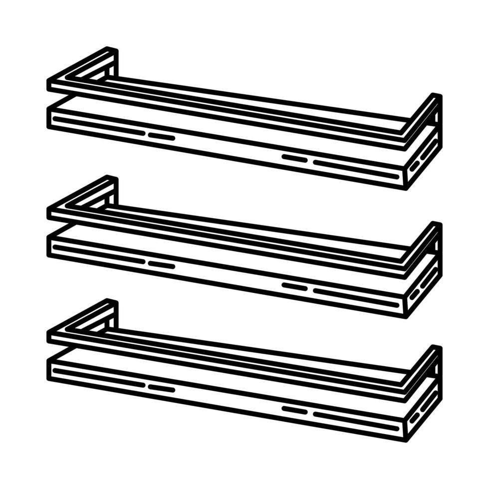 zwevend wandplanken icoon. doodle hand getrokken of schets pictogramstijl vector