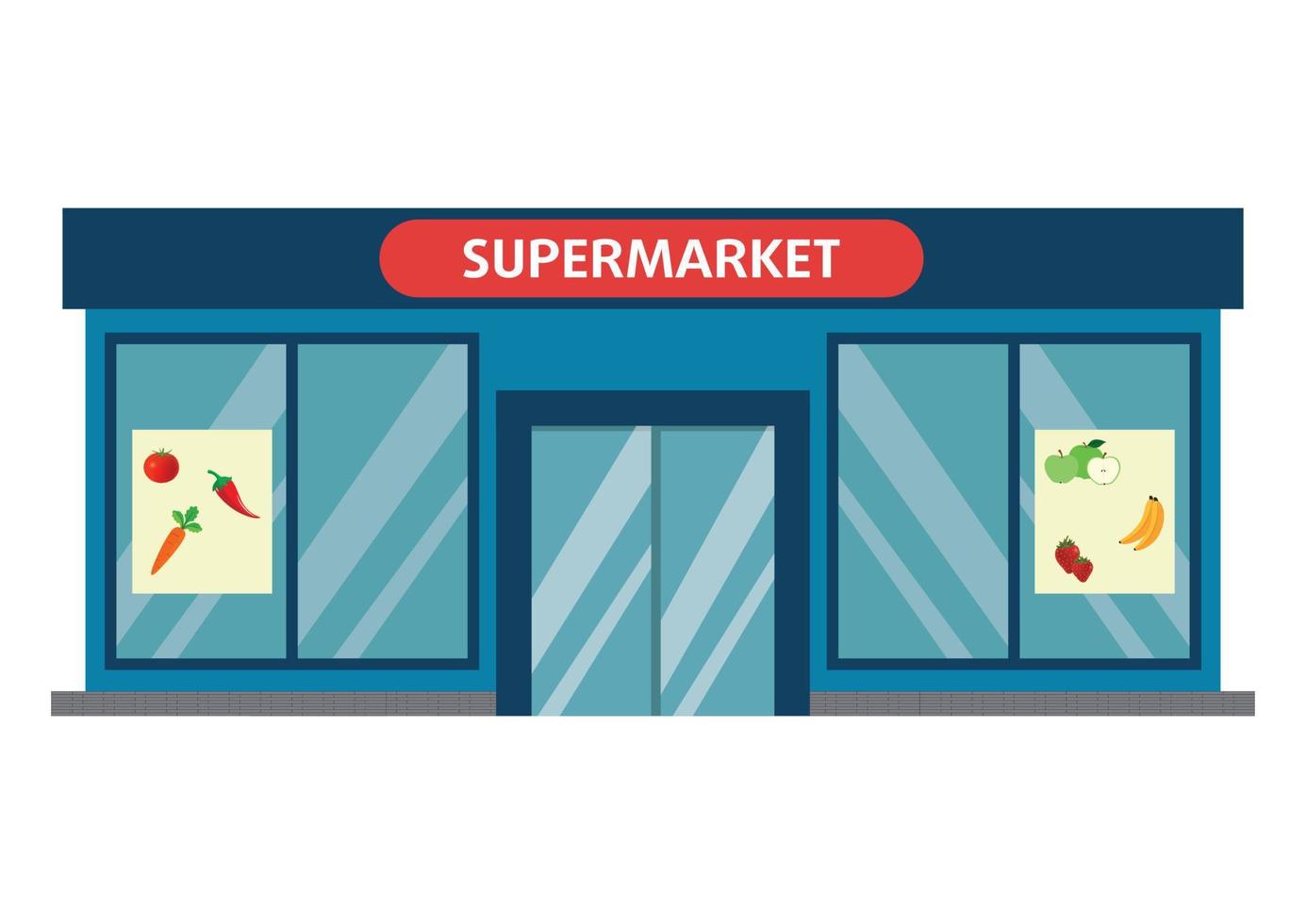 vectorillustratie van supermarkt gebouw. supermarkt gebouw vector