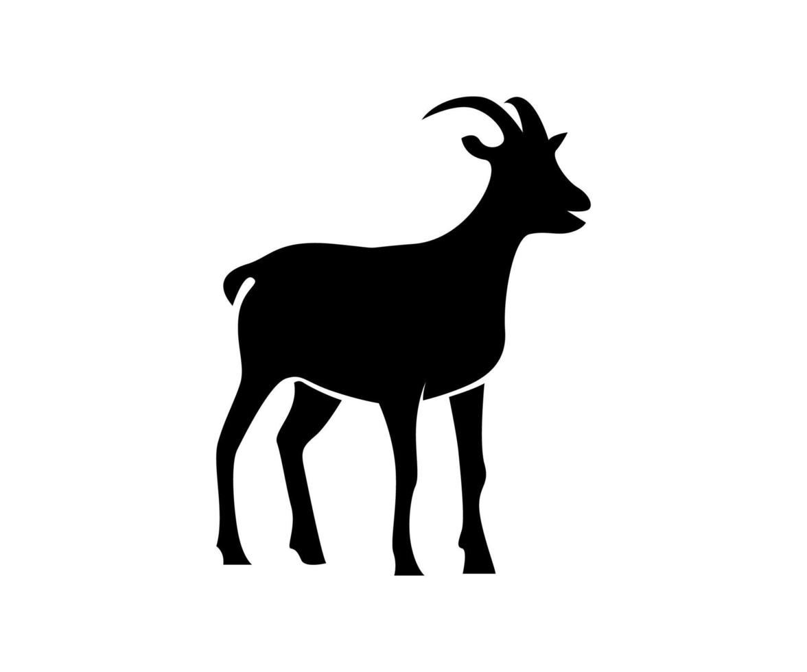 staande geit, geit silhouet, geit illustratie ontwerp vector