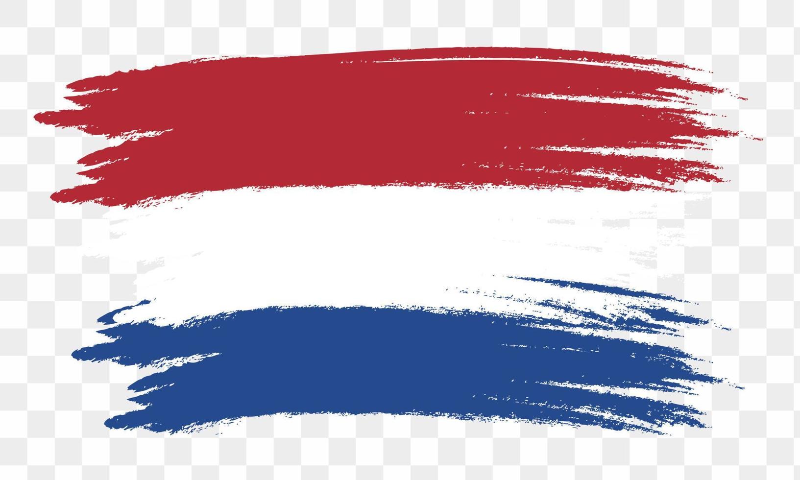 platte nederlandse vlag vector met penseelstijl. nationale vlag van nederland. vector illustratie