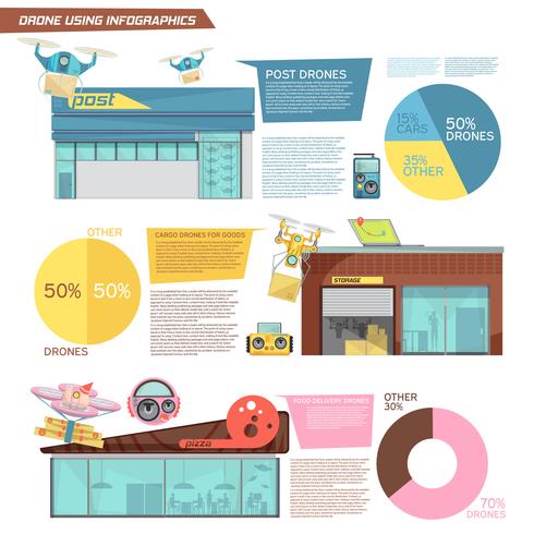 Drone Infographics gebruiken vector