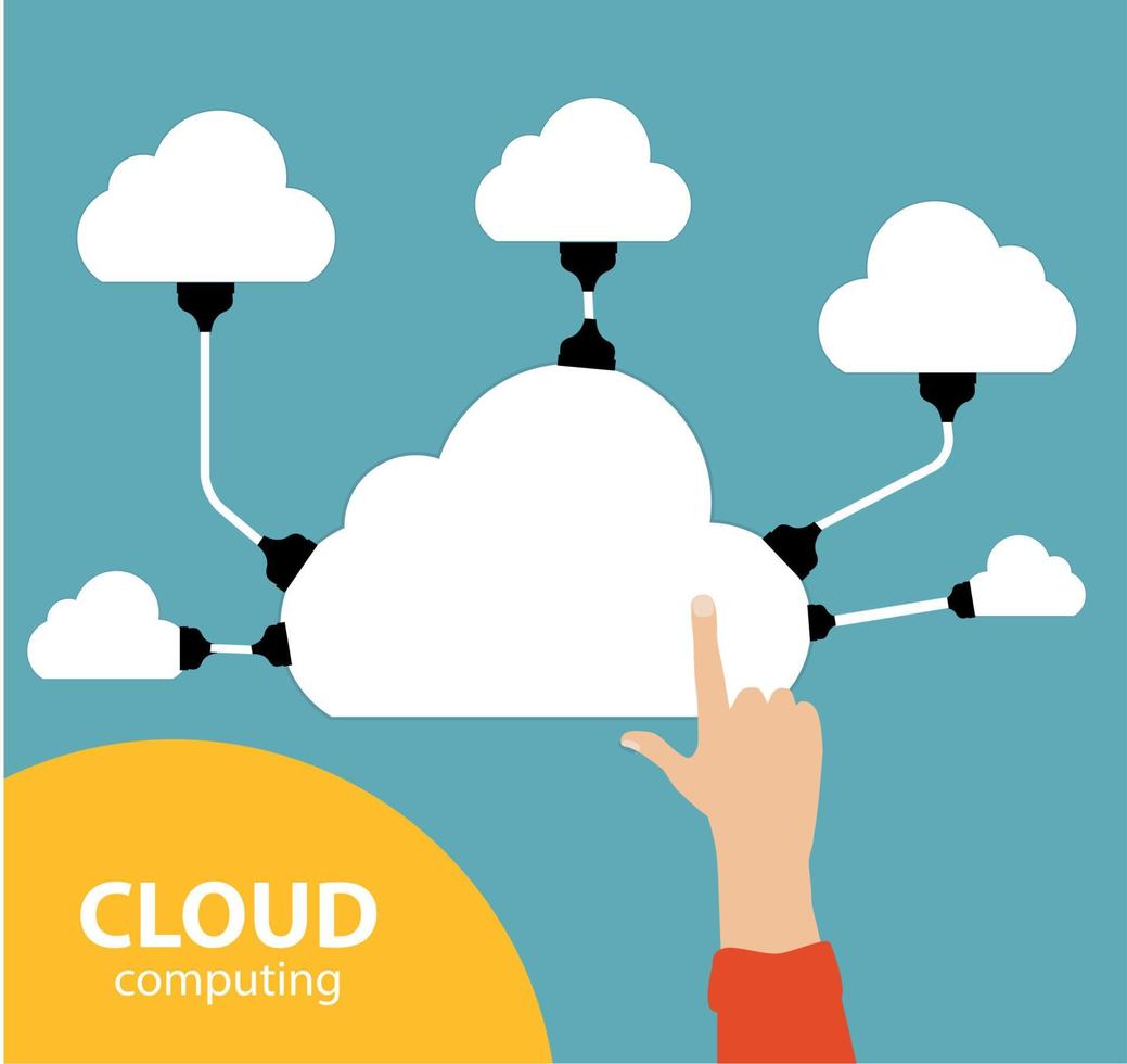 cloud computing-concept op verschillende elektronische apparaten. vector