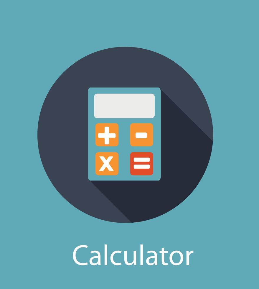 rekenmachine plat concept pictogram vectorillustratie vector