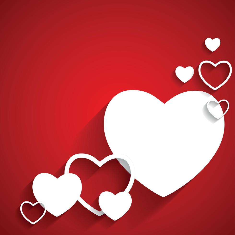 gelukkige Valentijnsdag kaart met hart. platte vectorillustratie vector
