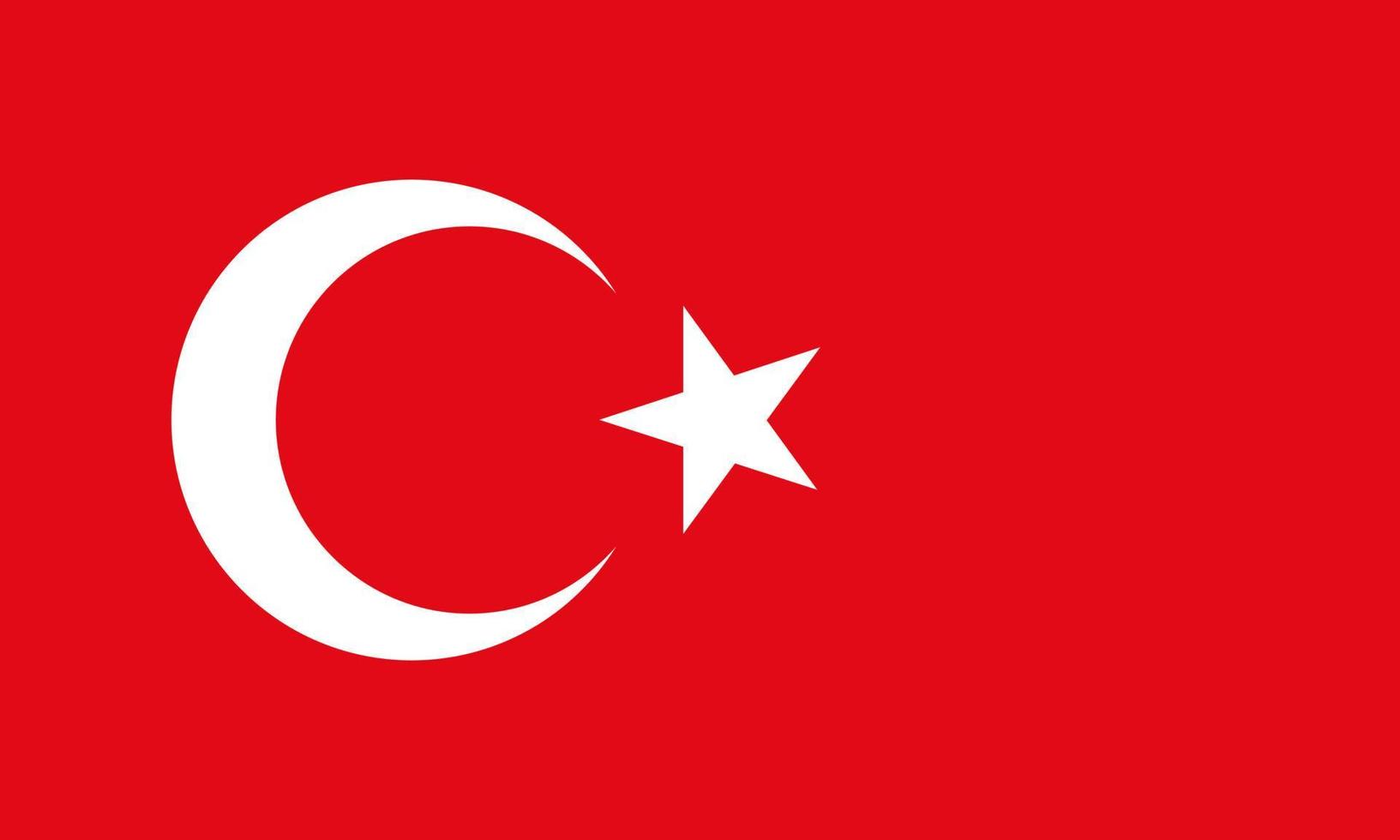 nationale vlag van turkije, turkse vlag in standaard verhouding kleurmodus rgb. vector illustratie