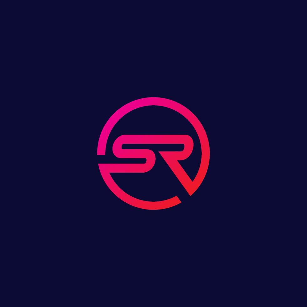 sr-logo initialen. modern sr-logotype vector