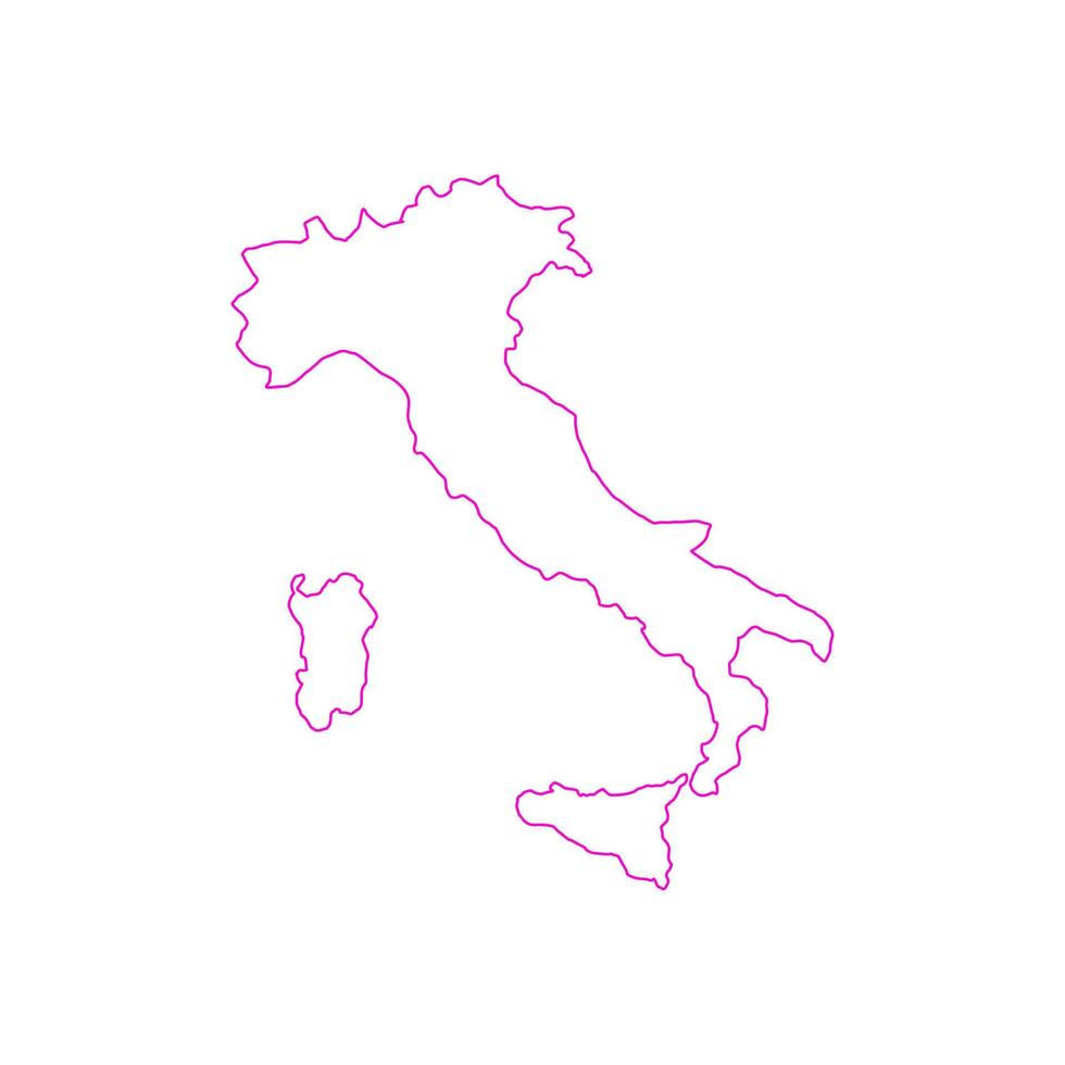 Italië kaart op witte achtergrond vector