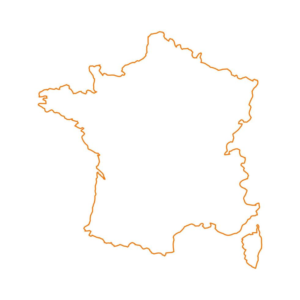 frankrijk kaart op witte achtergrond vector