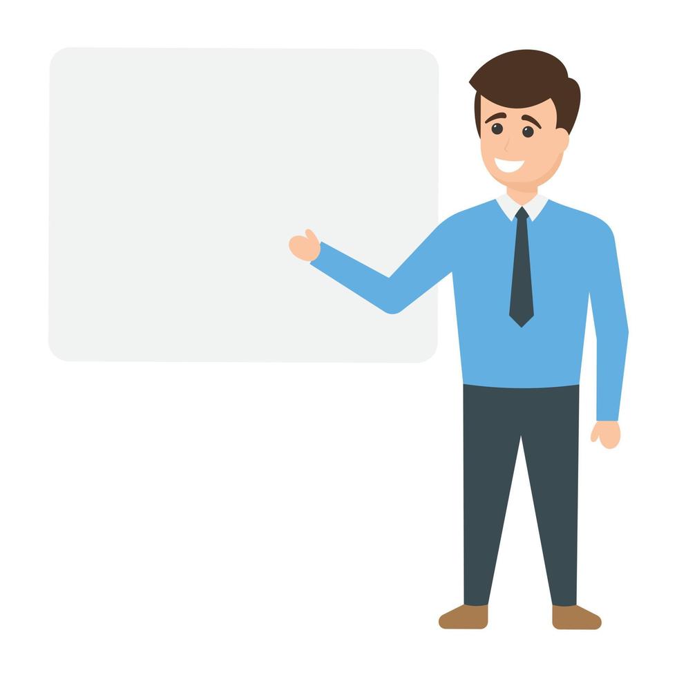 zakenman met whiteboard vector