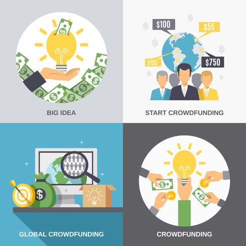 Crowdfunding 2x2 Design Concept vector