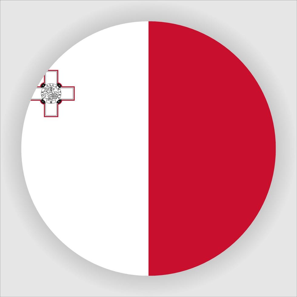 malta plat afgeronde nationale vlag pictogram vector