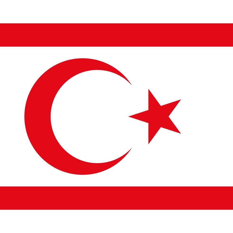 Turkse Republiek Noord-Cyprus vierkante nationale vlag vector