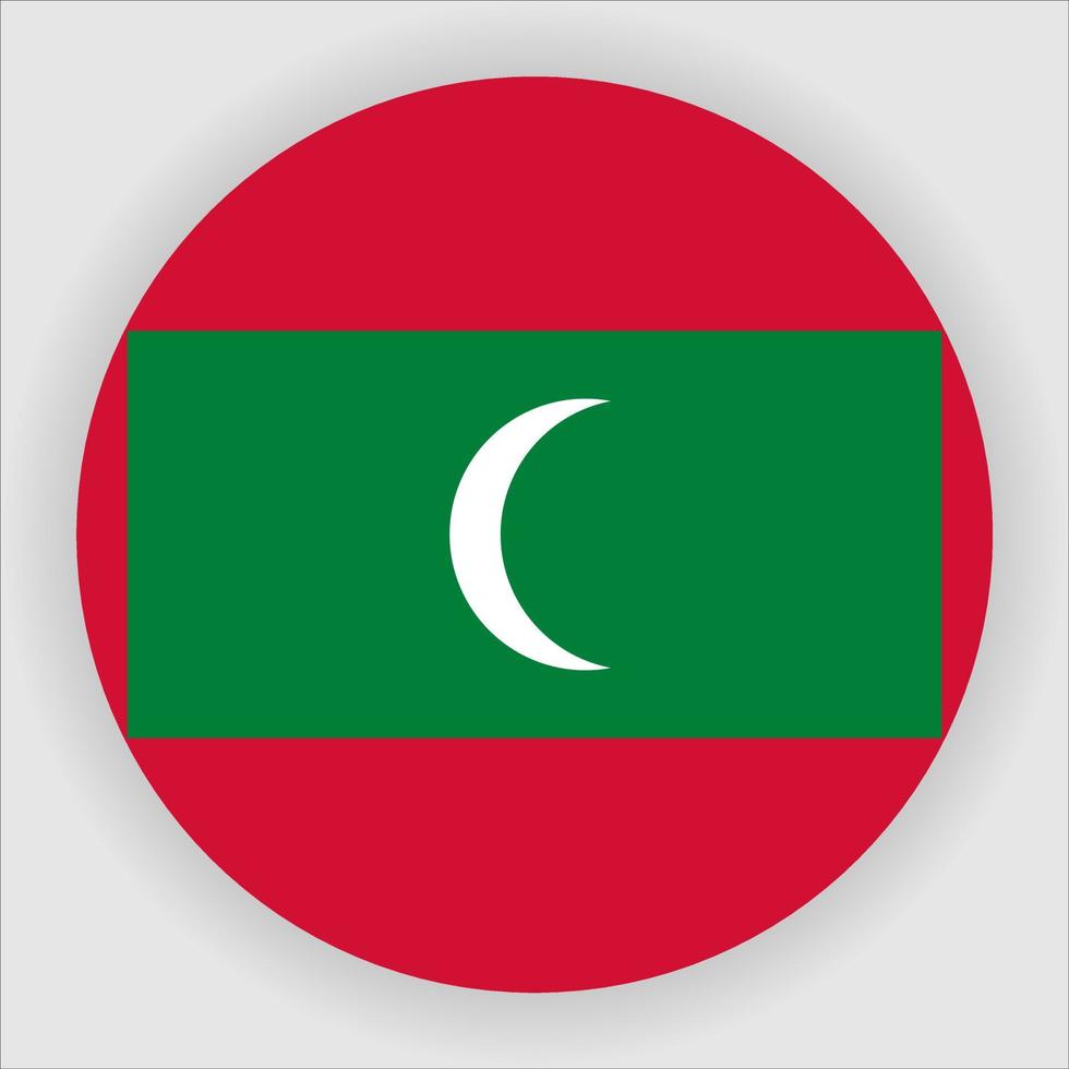 Maldiven plat afgeronde nationale vlag pictogram vector