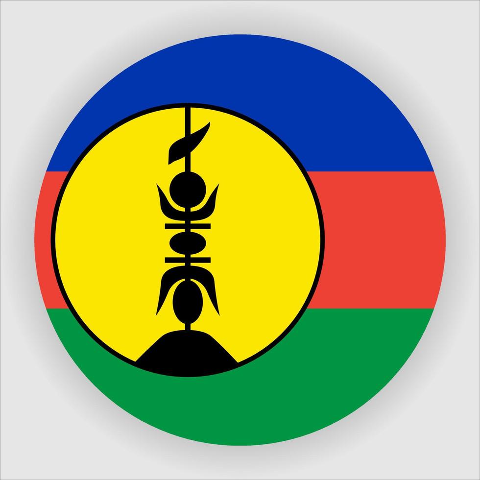 nieuw-caledonië plat afgeronde nationale vlag pictogram vector