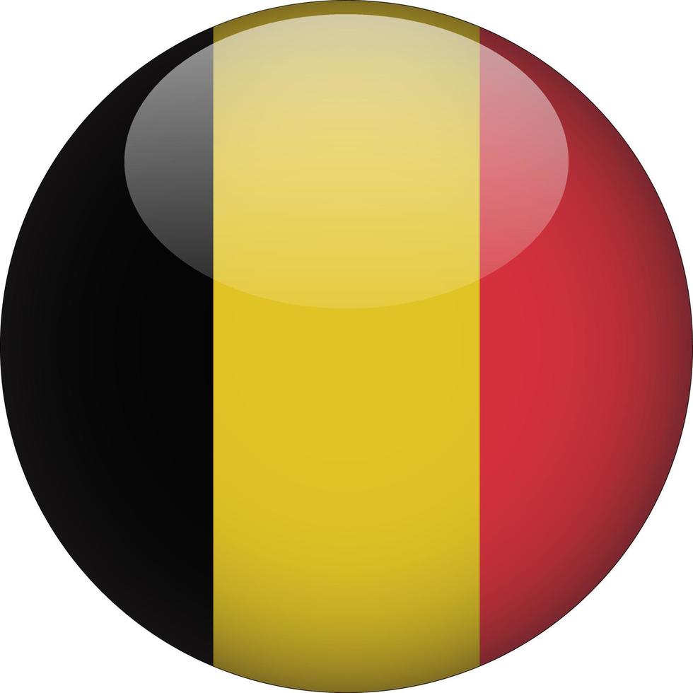 België 3d afgeronde nationale vlag knop pictogram illustratie vector