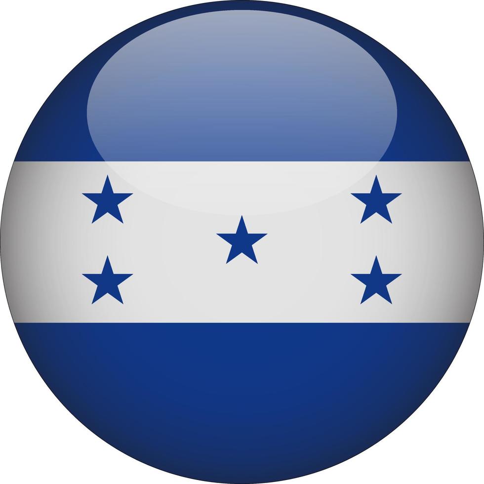 honduras 3d afgeronde nationale vlag knop pictogram illustratie vector