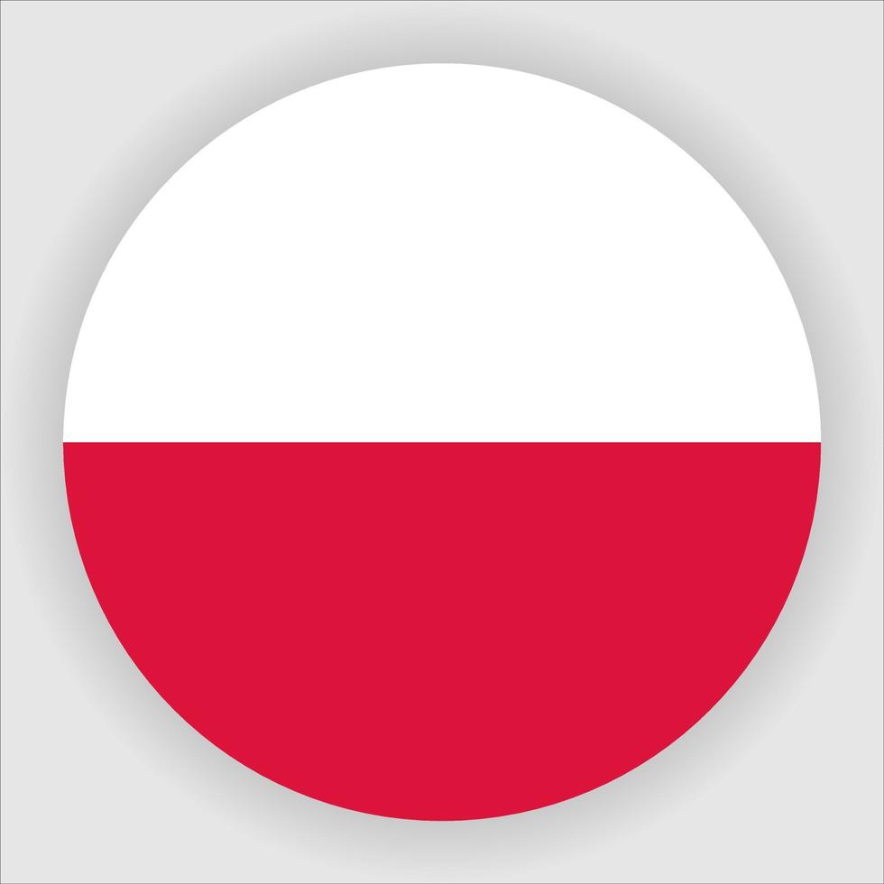 Polen plat afgeronde nationale vlag pictogram vector