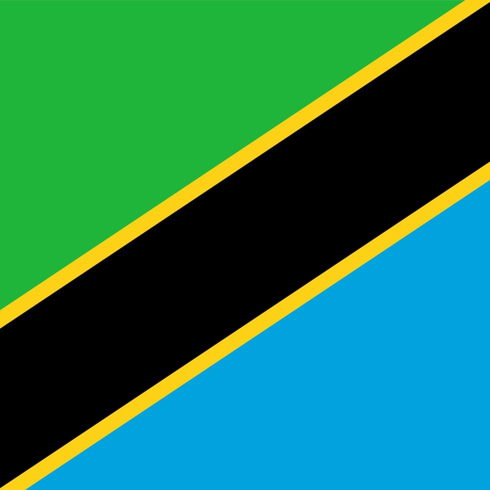 Tanzania vierkante nationale vlag vector