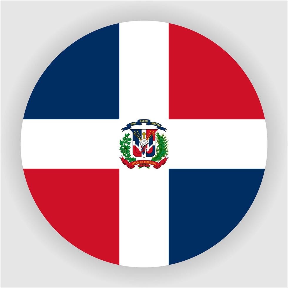 dominicaanse republiek plat afgeronde nationale vlag pictogram vector