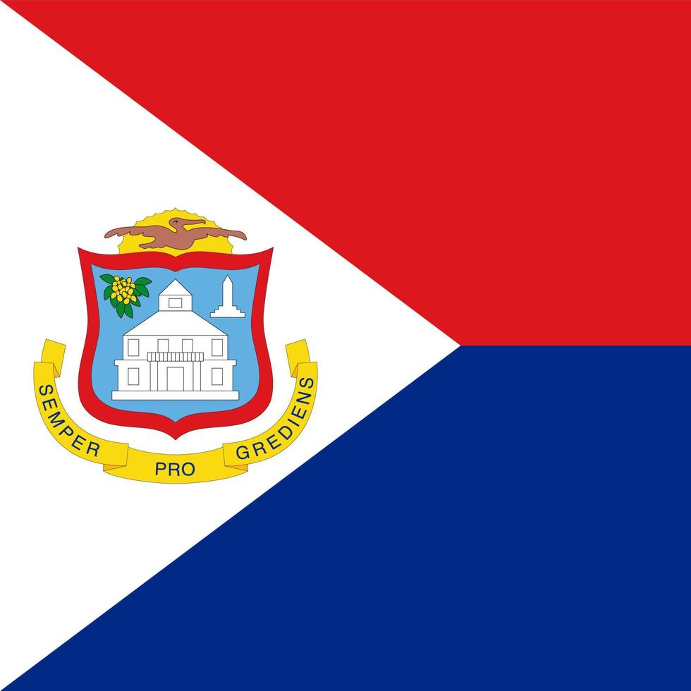 sint maarten vierkante nationale vlag vector