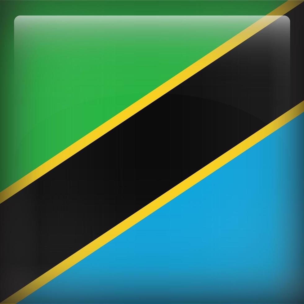 Tanzania vierkante nationale vlag vector