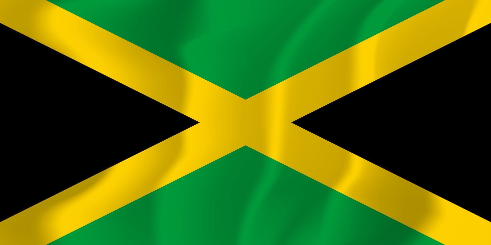 Jamaica nationale vlag zwaaien achtergrond afbeelding vector