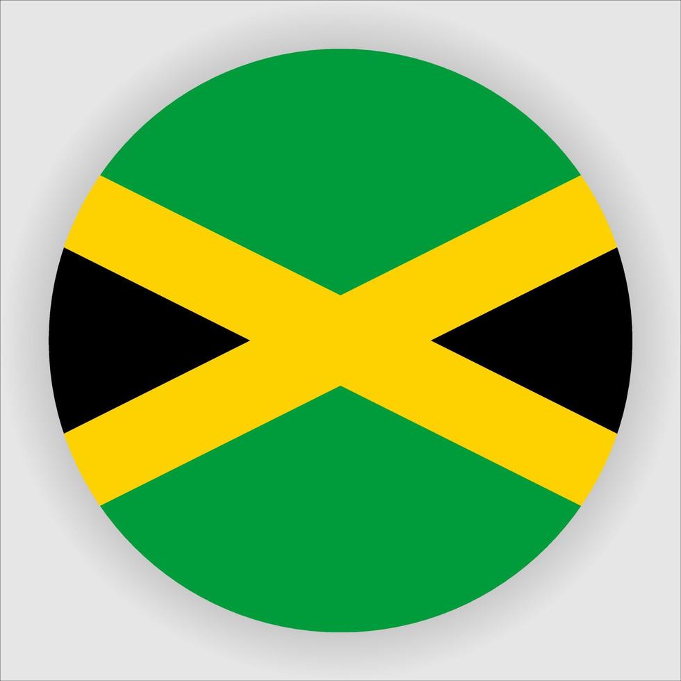 Jamaica platte afgeronde nationale vlag pictogram vector