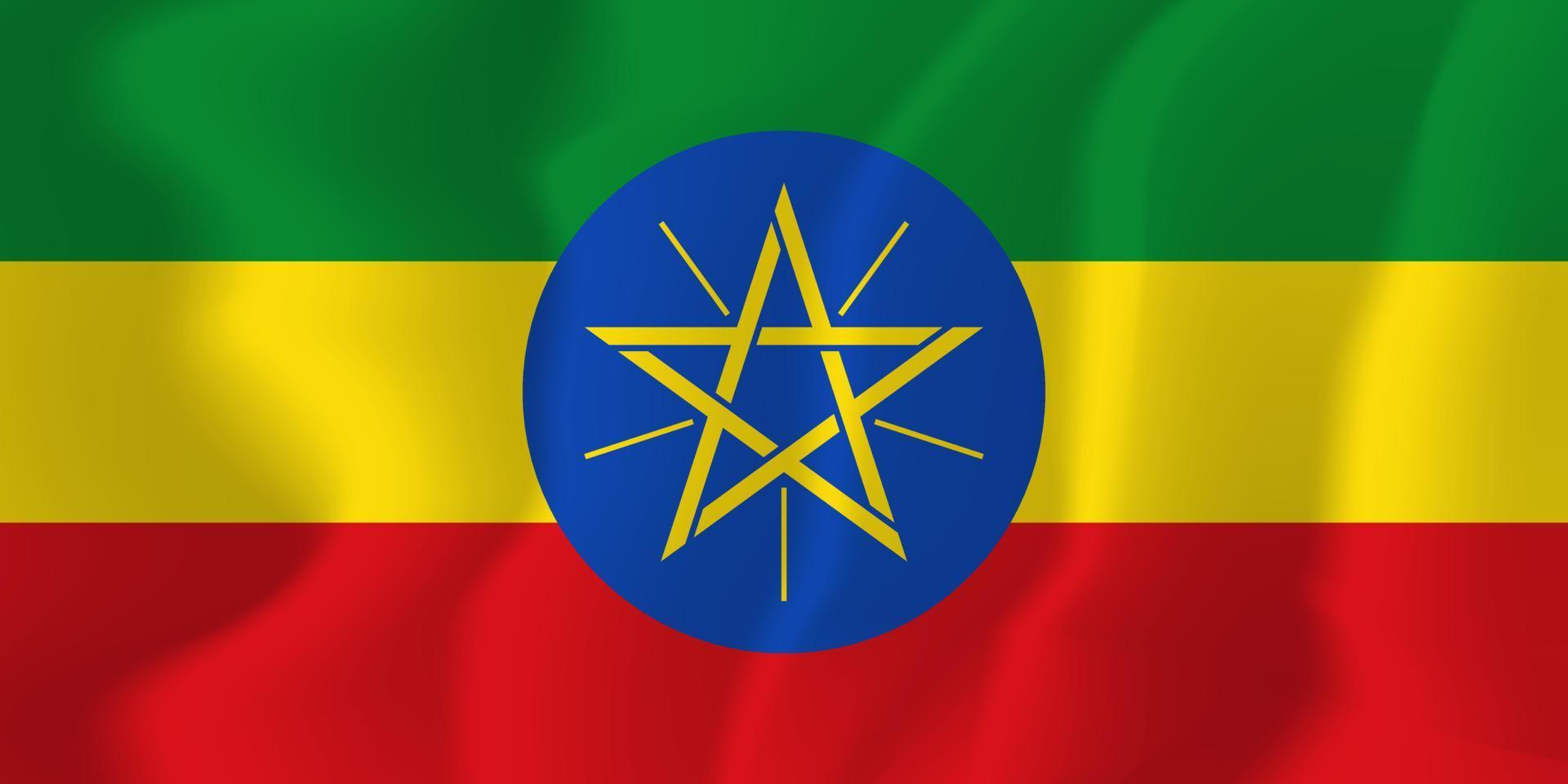 ethiopië nationale vlag zwaaien achtergrond afbeelding vector